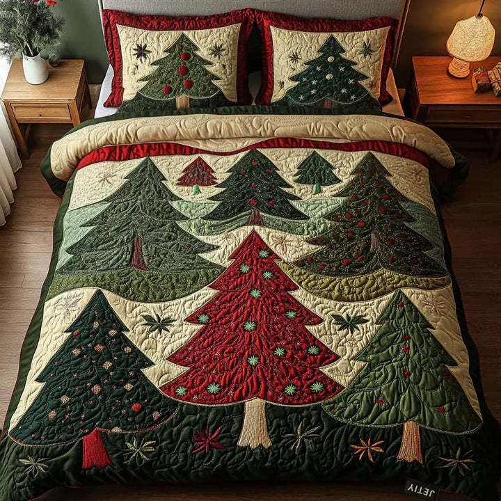 Quilted 3-Piece Bedding Set - Joyful Forest