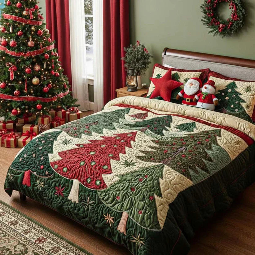 Quilted 3-Piece Bedding Set - Joyful Forest