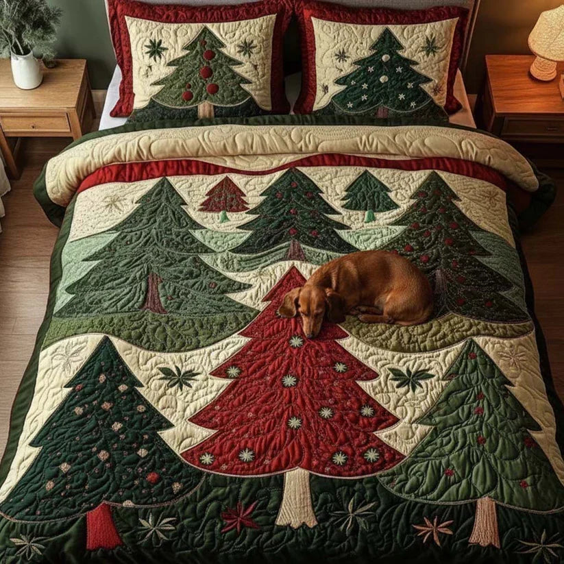 Quilted 3-Piece Bedding Set - Joyful Forest