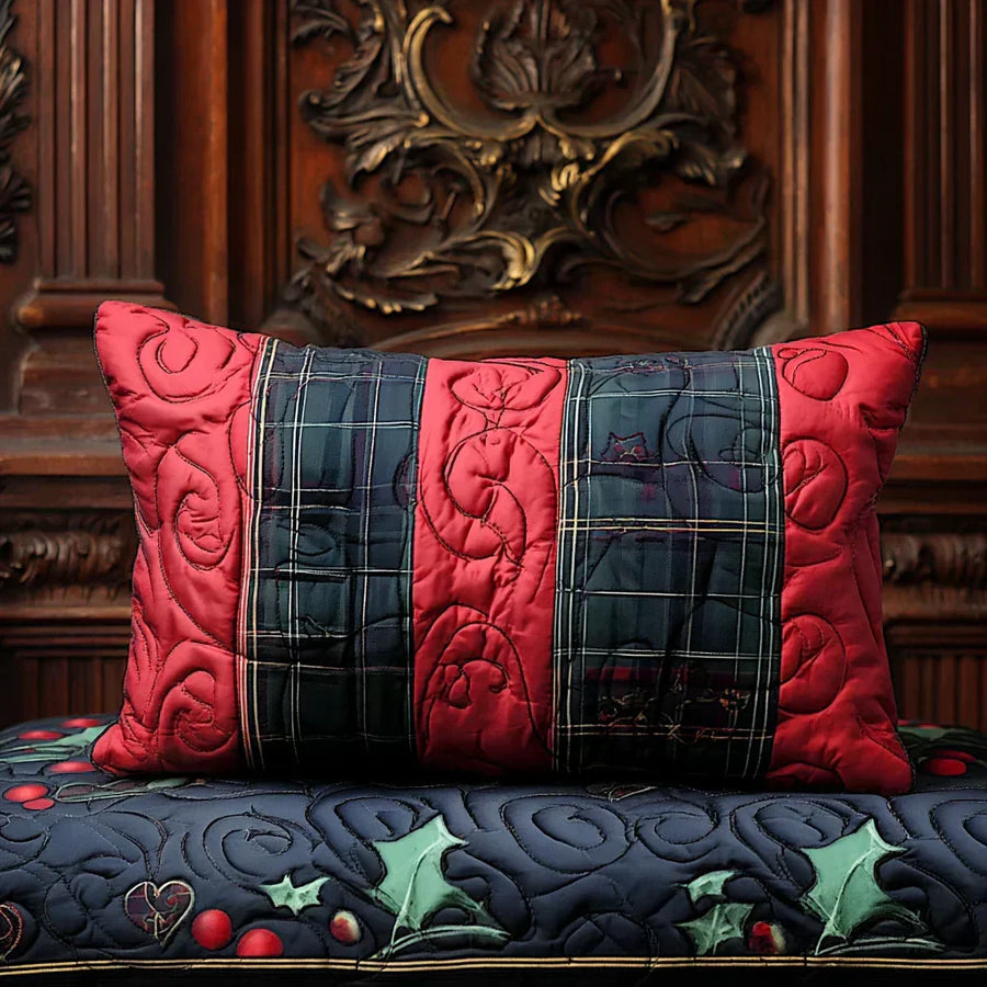 Quilted Pillow Cover - Festive Heart